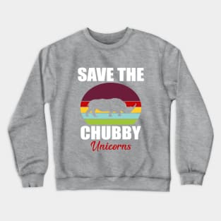 Save The Chubby Unicorns Vintage Distressed Gift Crewneck Sweatshirt